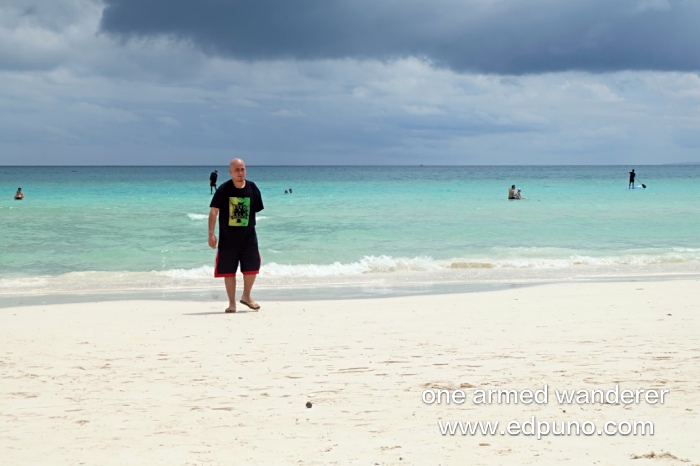 Me enjoying the beautiful beach front of Henann Prime Beach Resort